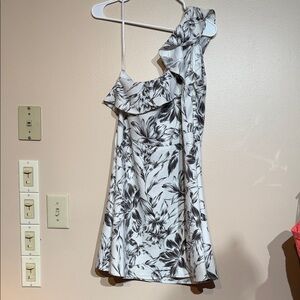 Banana Republic One Shoulder Black and White Dress